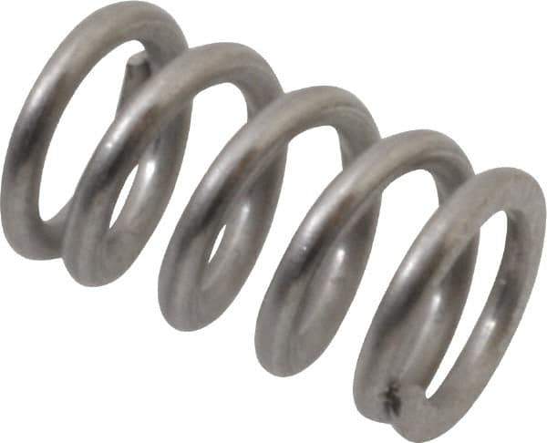 Value Collection - 0.3" OD, 0.047" Wire, 1/2" Free Length, Compression Spring - 77.98 Lb Spring Rating, Stainless Steel - All Tool & Supply