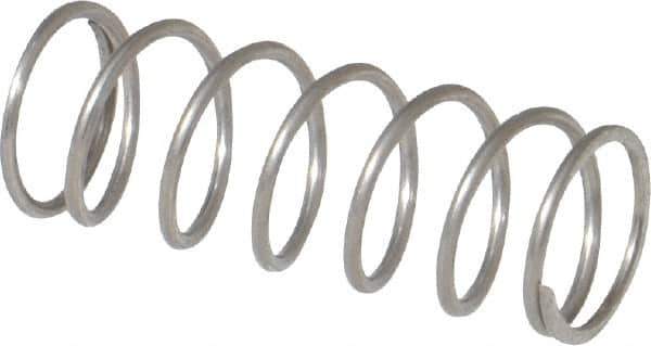 Value Collection - 0.36" OD, 0.032" Wire, 1" Free Length, Compression Spring - 5.92 Lb Spring Rating, Stainless Steel - All Tool & Supply