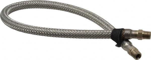 Made in USA - 24" OAL, 1/4" ID, 2,030 Max psi, Flexible Metal Hose Assembly - All Tool & Supply