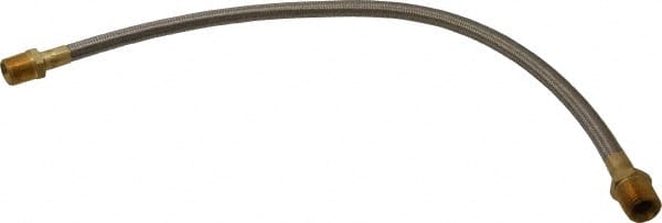 Made in USA - 24" OAL, 1/2" ID, 1,500 Max psi, Flexible Metal Hose Assembly - All Tool & Supply