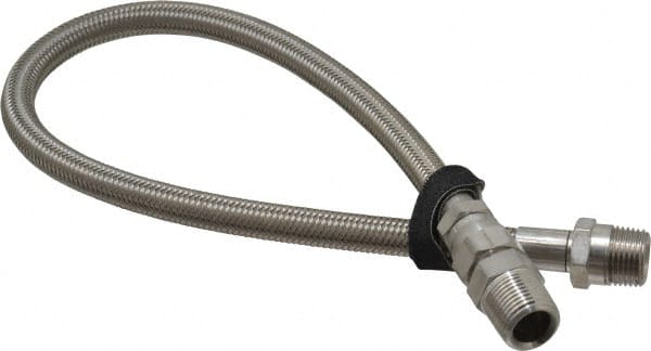 Made in USA - 24" OAL, 1/2" ID, 1,500 Max psi, Flexible Metal Hose Assembly - All Tool & Supply