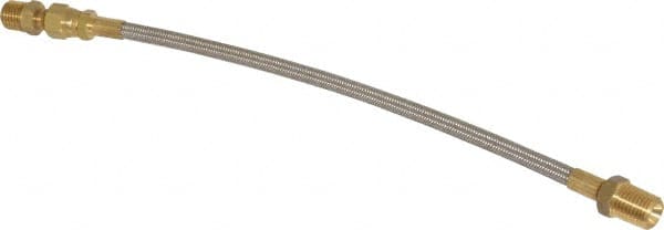 Made in USA - 12" OAL, 1/4" ID, 3,000 Max psi, Flexible Metal Hose Assembly - All Tool & Supply