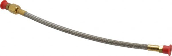 Made in USA - 12" OAL, 3/16" ID, 3,000 Max psi, Flexible Metal Hose Assembly - All Tool & Supply