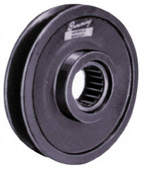 Browning - 1 Inside x 3.95" Outside Diam, 1" Wide Pulley Slot, Cast Iron Idler Pulley - 4L/A Belt Section - All Tool & Supply