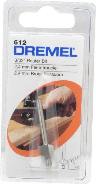 Dremel - 3/32" Diam, 1-1/4" Overall Length, High Speed Steel, Beading, Edge Profile Router Bit - 1/8" Shank Diam x 0.4" Shank Length, Uncoated, Piloted - All Tool & Supply