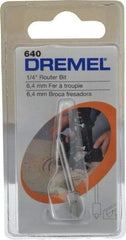 Dremel - 1/4" Diam, 1.2" Overall Length, High Speed Steel, V-Groove, Edge Profile Router Bit - 1/8" Shank Diam x 0.4" Shank Length, Uncoated - All Tool & Supply