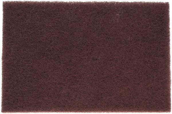 3M - Very Fine Grade, Aluminum Oxide Hand Pad - Maroon, 6" Wide x 9" Long, Nonwoven - All Tool & Supply