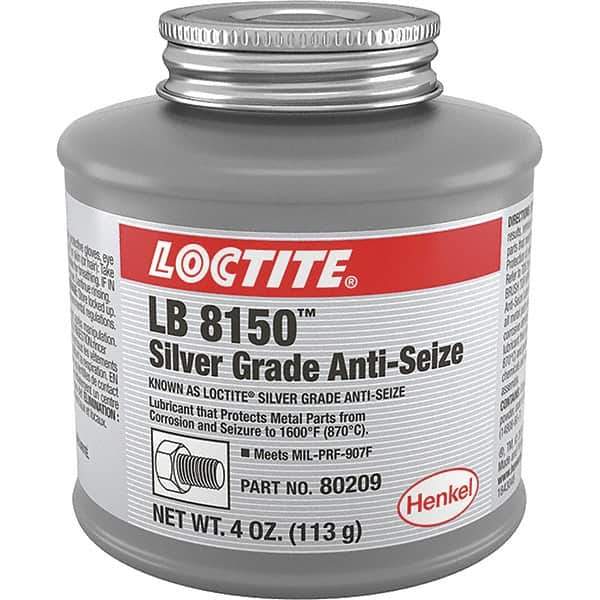 Loctite - 4 oz Can High Temperature Anti-Seize Lubricant - Silver Colored, 1,600°F, Silver Colored, Water Resistant - All Tool & Supply