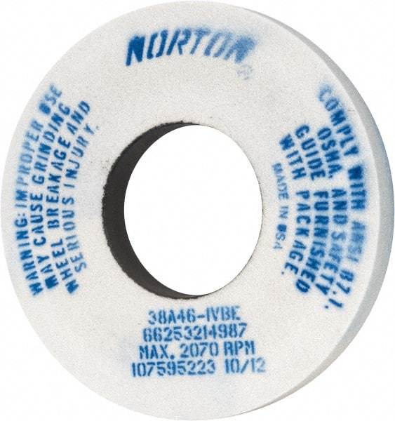 Norton - 12" Diam x 5" Hole x 1-1/2" Thick, I Hardness, 46 Grit Surface Grinding Wheel - Aluminum Oxide, Type 1, Coarse Grade, 2,070 Max RPM, Vitrified Bond, No Recess - All Tool & Supply