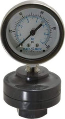 Plast-O-Matic - 100 Max psi, 2 Inch Dial Diameter, PVC Pressure Gauge Guard and Isolator - 3% Accuracy - All Tool & Supply