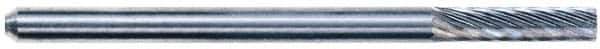 M.A. Ford - 1/8" Cut Diam, 1/8" Shank Diam, Taper Head Single Cut Burr - Carbide, Radius End, 1/2" LOC, 3" OAL - All Tool & Supply