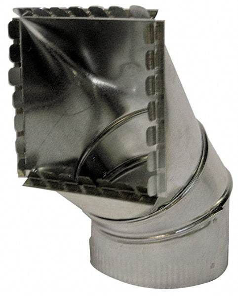 Made in USA - 7" ID Galvanized Duct Square Takeoff - 10" Long x 6-1/2" Wide, Standard Gage, 16 Piece - All Tool & Supply