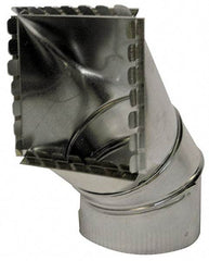 Made in USA - 7" ID Galvanized Duct Square Takeoff - 10" Long x 6-1/2" Wide, Standard Gage, 16 Piece - All Tool & Supply