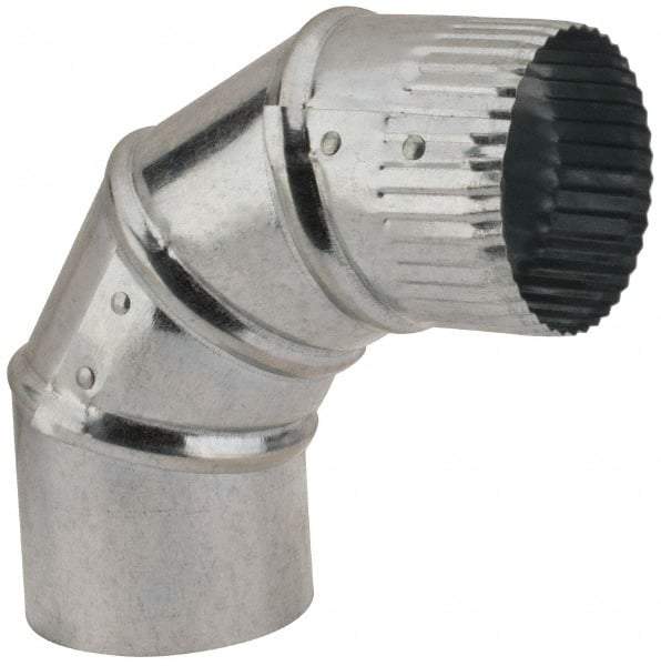 Made in USA - 3" ID Galvanized Duct Round Adjustable Elbow - Standard Gage, 30 Piece - All Tool & Supply