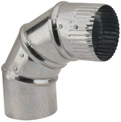 Made in USA - 3" ID Galvanized Duct Round Adjustable Elbow - Standard Gage, 30 Piece - All Tool & Supply