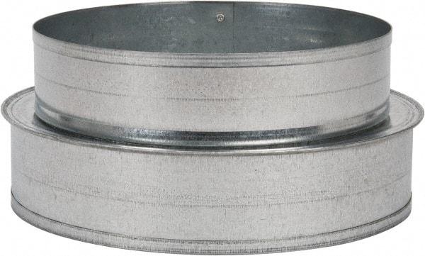 Made in USA - 8" ID Galvanized Duct Shortway Reducer without Crimp - Standard Gage, 24 Piece - All Tool & Supply