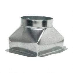 Made in USA - 8" ID Galvanized Duct Top Ceiling Box - 10" Long x 10" Wide x 7-3/4" High, Standard Gage, 12 Piece - All Tool & Supply