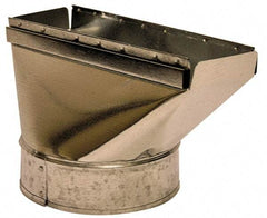 Made in USA - 6" ID Galvanized Duct Straight Stack Boot - 12" Long x 2-1/4" Wide, Standard Gage, 20 Piece - All Tool & Supply