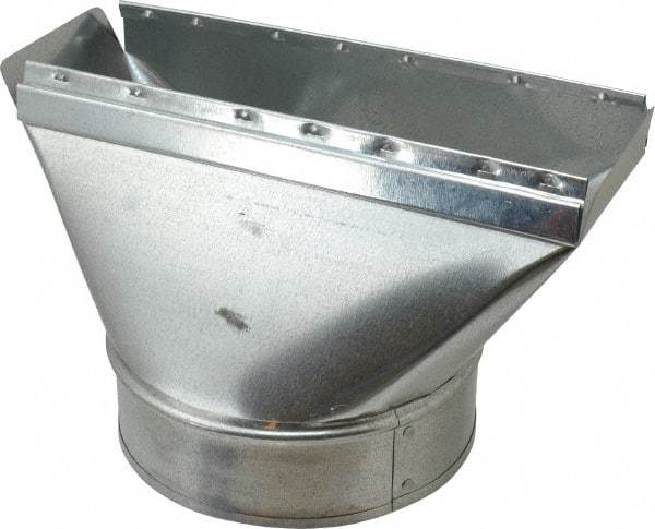 Made in USA - 6" ID Galvanized Duct Straight Stack Boot - 10" Long x 3-1/4" Wide, Standard Gage, 25 Piece - All Tool & Supply