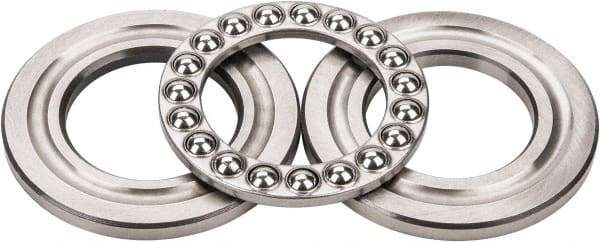 INA Bearing - 1-3/4" Inside x 3-3/32" Outside Diam, 13/16" Thick, Steel Ball Thrust Bearing - 14,000 Lbs. Static Capacity, 6,100 Max Pressure x Velocity - All Tool & Supply