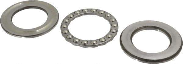 INA Bearing - 2" Inside x 3-11/32" Outside Diam, 13/16" Thick, Steel Ball Thrust Bearing - 22,600 Lbs. Static Capacity, 9,200 Max Pressure x Velocity - All Tool & Supply