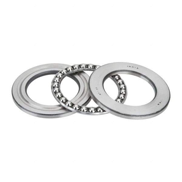 INA Bearing - 2-1/2" Inside x 3.969" Outside Diam, 13/16" Thick, Steel Ball Thrust Bearing - 27,500 Lbs. Static Capacity, 10,300 Max Pressure x Velocity - All Tool & Supply