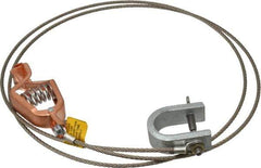 Hubbell Workplace - 19 AWG, 5 Ft., Alligator Clip, C-Clamp, Grounding Cable with Clamps - Noninsulated, Federal Specification A-A-59466-010 - All Tool & Supply