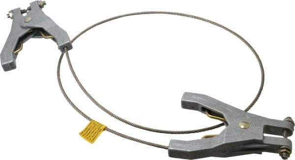 Hubbell Workplace - 19 AWG, 3 Ft., Hand Clamp, Grounding Cable with Clamps - Noninsulated, Includes 2 Hand Clamps - All Tool & Supply