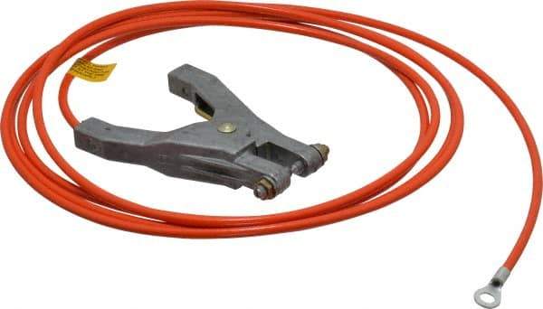 Hubbell Workplace - 19 AWG, 10 Ft., Hand Clamp, Terminal, Grounding Cable with Clamps - Orange - All Tool & Supply