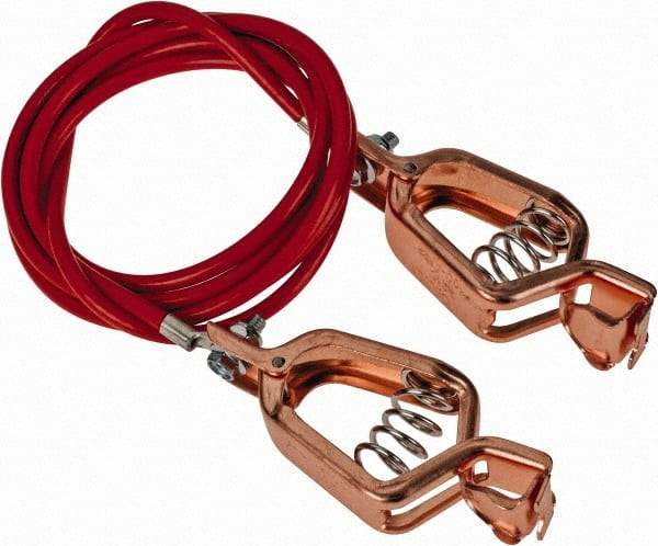 Hubbell Workplace - 19 AWG, 5 Ft., Alligator Clip, Grounding Cable with Clamps - Noninsulated, Includes 2 Alligator Clips, Federal Specification A-A-59466-010 - All Tool & Supply