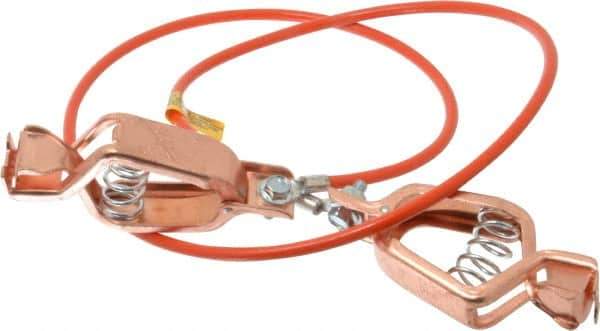 Hubbell Workplace - 19 AWG, 3 Ft., Alligator Clip, Grounding Cable with Clamps - Orange, Includes 2 Alligator Clips, Federal Specification A-A-59466-010 - All Tool & Supply