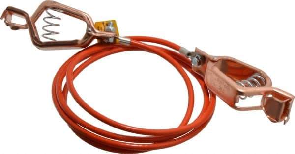 Hubbell Workplace - 19 AWG, 5 Ft., Alligator Clip, Grounding Cable with Clamps - Orange, Includes 2 Alligator Clips, Federal Specification A-A-59466-010 - All Tool & Supply