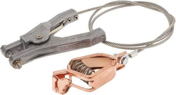 Hubbell Workplace - 19 AWG, 3 Ft., Alligator Clip, Hand Clamp, Grounding Cable with Clamps - Noninsulated, Federal Specification A-A-59466-010 - All Tool & Supply