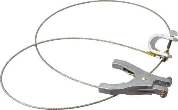 Hubbell Workplace - 19 AWG, 5 Ft., C-Clamp, Hand Clamp, Grounding Cable with Clamps - Noninsulated - All Tool & Supply