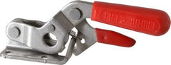 De-Sta-Co - 2,000 Lb Capacity, Horizontal, U Hook, Flanged Base, Stainless Steel Pull Action Latch Clamp - 2-1/2" Drawing Movement, 8.43" OAL, Threaded U Hook, Straight Handle - All Tool & Supply