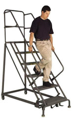 TRI-ARC - 150" 12 Step Ladder - Slope Ladder, 450 Lb Capacity, 120" Platform Height, 34" Base Width x 116" Depth, Perforated Tread - All Tool & Supply