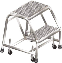 Ballymore - 20" 2 Step Ladder - Rolling Safety Ladder, 300 Lb Capacity, 20" Platform Height, 20" Base Width x 19" Depth, Grip Strut - All Tool & Supply