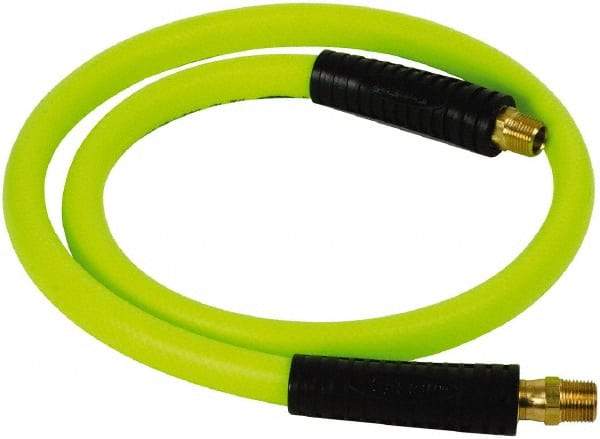 Legacy - 1/2" ID x 0.74" OD 4' Long Lead-In Whip Hose - FNPT x MNPT Swivel Ends, 300 Working psi, 140°, 3/8" Fitting, Green - All Tool & Supply