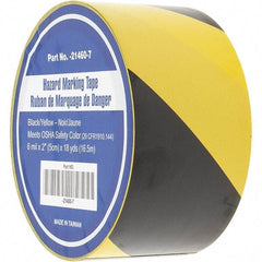 Value Collection - Black & Yellow Striped Vinyl Tape - 2" Wide - All Tool & Supply