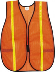 MCR Safety - One Size Fits Most High Visibility Orange Mesh General Purpose Vest - 18" Chest, Hook & Loop Closure, Polyester - All Tool & Supply