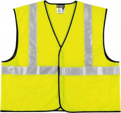 MCR Safety - Size 4XL High Visibility Lime Solid General Purpose Vest - 28.4" Chest, ANSI 107-2015, Hook & Loop Closure, 3 Pockets, Polyester - All Tool & Supply