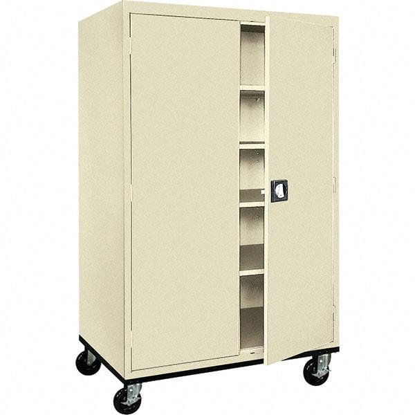 Sandusky Lee - 5 Shelf Mobile Storage Cabinet - Steel, 46" Wide x 24" Deep x 72" High, Putty - All Tool & Supply