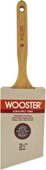 Wooster Brush - 3-1/2" Angled Nylon/Polyester Sash Brush - 3-3/8" Bristle Length, 7.44" Maple Fluted Handle - All Tool & Supply