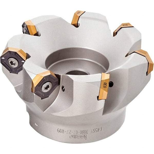 Iscar - 2.87" Cut Diam, 1" Arbor Hole, 0.18" Max Depth of Cut, 50° Indexable Chamfer & Angle Face Mill - 7 Inserts, IQ845 SYHU 07.. Insert, Right Hand Cut, Through Coolant, Series DoveIQMill - All Tool & Supply