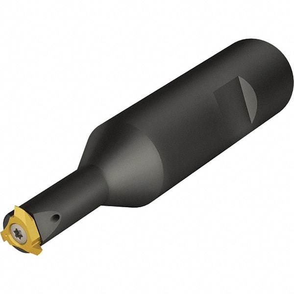 Vargus - TMSD, Internal or External, Right Hand, 1-3/4" Max Depth of Cut, 0.7 to 0.82" Groove Width, Indexable Grooving Tool Holder - 11V Insert Compatibility, 1" Shank Height, 1" Shank Width, 4.488" OAL, Through Coolant - All Tool & Supply