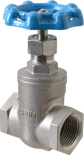 Legend Valve - 1" Pipe, Threaded Stainless Steel Solid Wedge Stem Gate Valve - 600 WOG, 125 WSP - All Tool & Supply