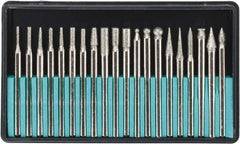 Value Collection - 20 Piece Diamond Abrasive Grinding Pin Set - Includes 1-3/4" Diam Long x 1/8" Diam Shank - All Tool & Supply