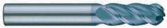 RobbJack - 1/2" Diam, 1" LOC, 3 Flute Solid Carbide Ball End Mill - AlTiN Finish, Single End, 3" OAL, 1/2" Shank Diam, Spiral Flute - All Tool & Supply