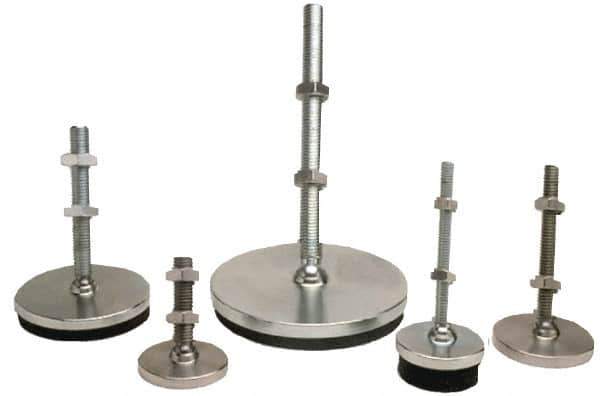 Gibraltar - 1/2-13 Bolt Thread, Studded Pivotal Stud Mount Leveling Pad & Mount - 3,500 Max Lb Capacity, 4" Base Diam - All Tool & Supply