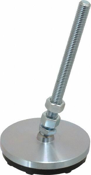 Gibraltar - 1/2-13 Bolt Thread, Studded Pivotal Stud Mount Leveling Pad & Mount - 3,000 Max Lb Capacity, 4" Base Diam - All Tool & Supply